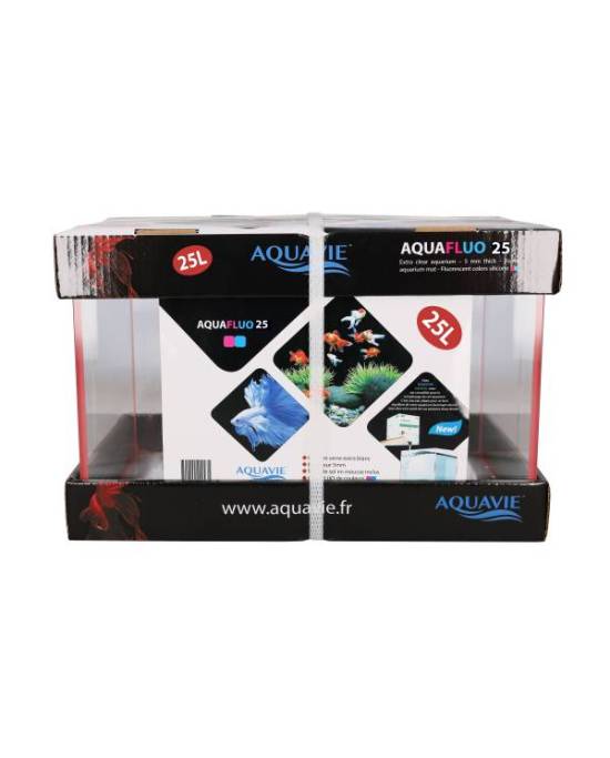 Aquavie - Aquarium Aquafluo 25 - Rose - 40x25x25 cm 