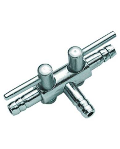 Hobby - Robinet à air en métal 2 sorties - Ø 4/6 mm - s.s.
