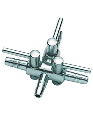 Hobby - Robinet à air en métal 3 sorties - Ø 4/6 mm - s.s.
