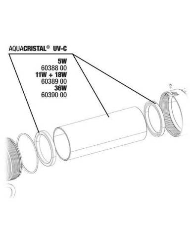 JBL - ProCristal UV-C - Tube quartz avec reflecteur pour UV-C 5W