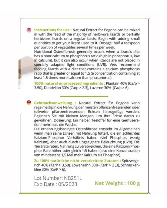 Reptiles Planet - Natural Extract for Pogona - 130g