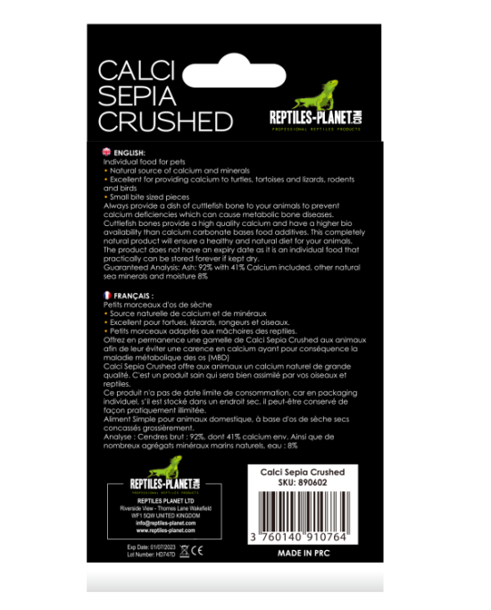 Reptiles Planet - Calci Sepia Crushed - Os de Seiche broyé - 100g