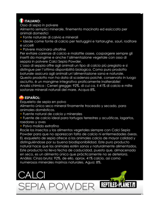 Reptiles Planet - Calci Sepia Powder - Os de Seiche en poudre - 100g