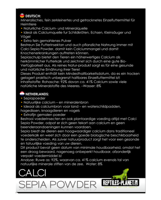 Reptiles Planet - Calci Sepia Powder - Os de Seiche en poudre - 100g