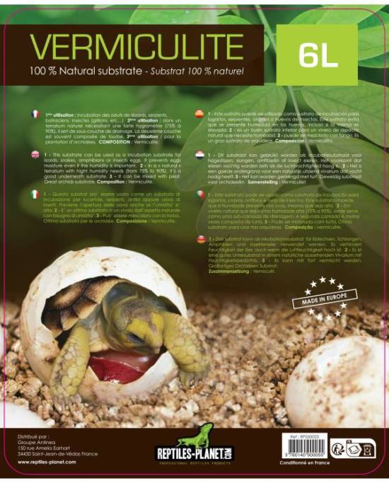 Reptiles Planet - Vermiculite - Ø 0,3 à 4 mm - 6L