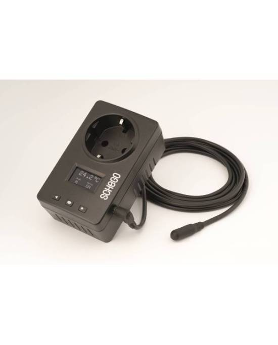 Schego - Thermostat pour chauffage titanium - 2 m de câble